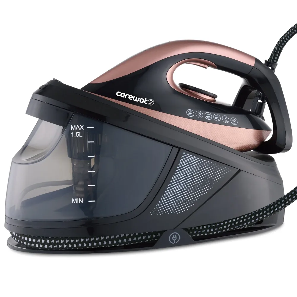 Carewat Stoomstrijkijzer met Stoomgenerator - Goud - 2200W - 1.5L Uitneembare Watertank - 100 g-min Stoomproductie - Keram...