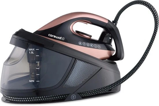 Carewat Stoomstrijkijzer met Stoomgenerator - Goud - 2200W - 1.5L Uitneembare Watertank - 100 g-min Stoomproductie - Keram...