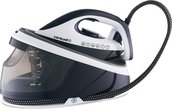 Carewat Stoomstrijkijzer met Stoomgenerator - Wit - 2200W - 1.5L Uitneembare Watertank - 100 g-min Stoomproductie - Kerami...