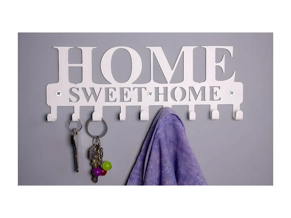 Muurhangers Home Sweet Home 2 - Wit - 29x0,20x13 cm - EPIKASA
