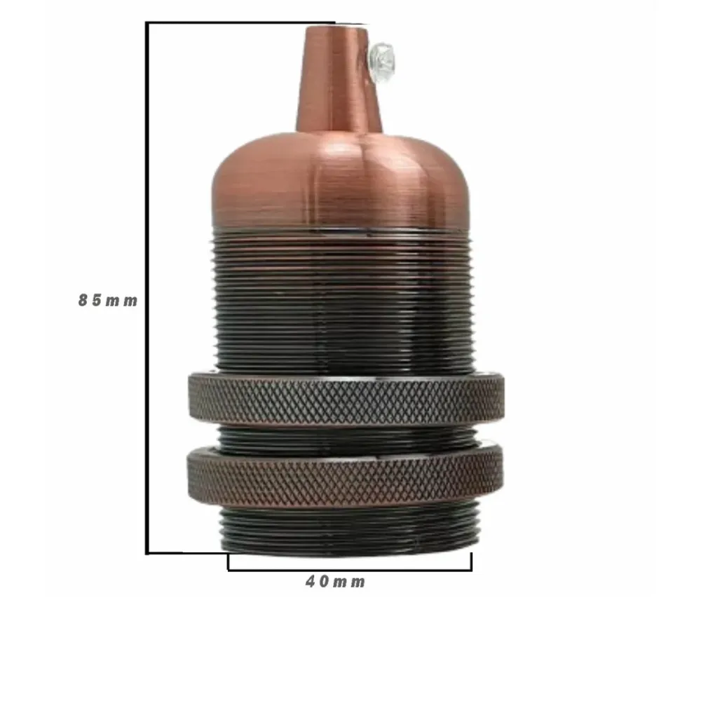 Gladde houder met ring koperen E27-fitting keramische houder ~ 2737