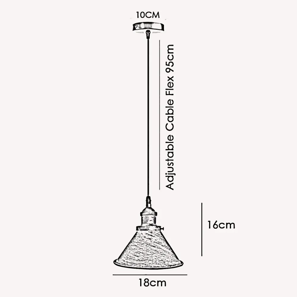 Industriële vintage retro loft metalen plafond hanglamp E27 houder ~ 2204 LEDSone UK Ltd