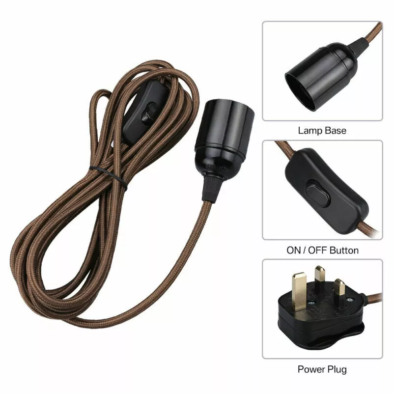 Multi Colours 2m Plug Pendant Set Flexkabel met houder ~3370