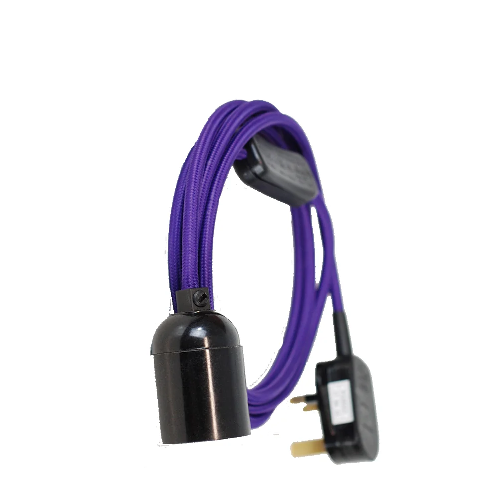 Paarse 2m plug- hangerset flexkabel met houder~3110