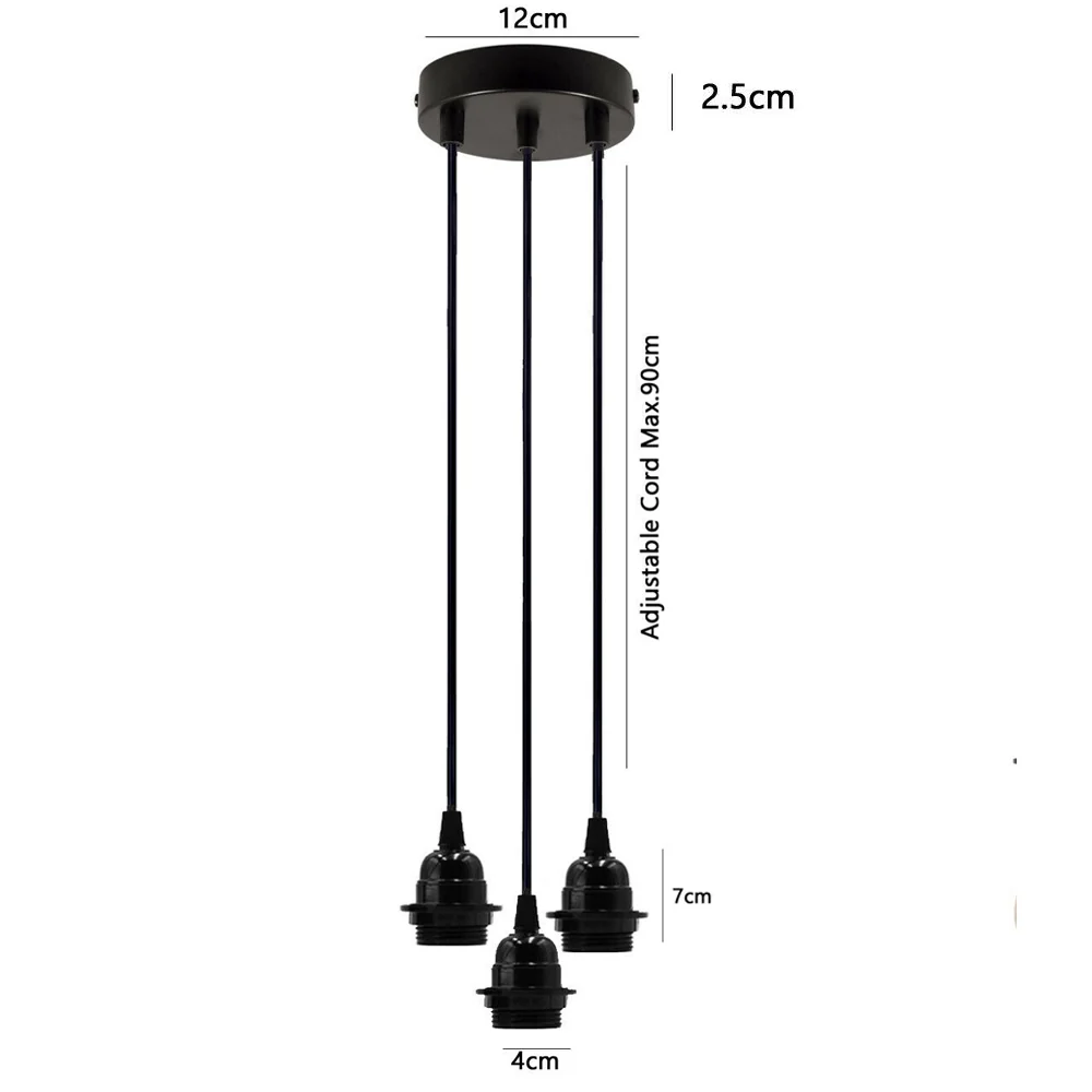 Plafond E27 DIY plafondrozet licht PVC flexibele cluster hanglamp houder ophangset ~ 2278