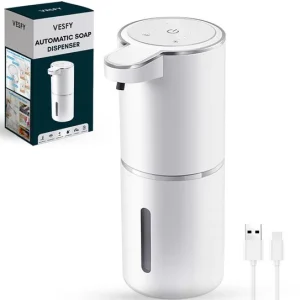 Vesfy Automatische Zeepdispenser met Wandmontage - USB Oplaadbaar - Infrarood Sensor en Foamfunctie - 380ML